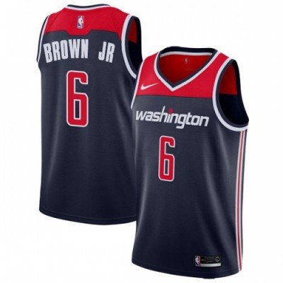 Nike Washington Wizards #6 Troy Brown Jr Navy Blue NBA Swingman Statement Edition Jersey Men's